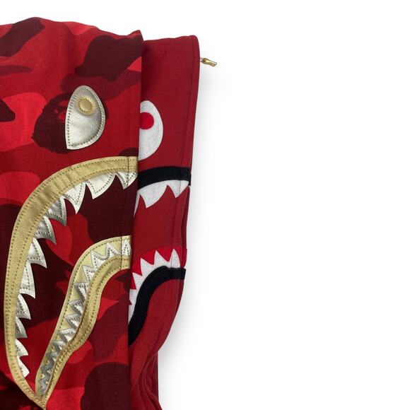 BAPE Color Camo Double Shark Full Zip Red Size S - Picture 4 of 12